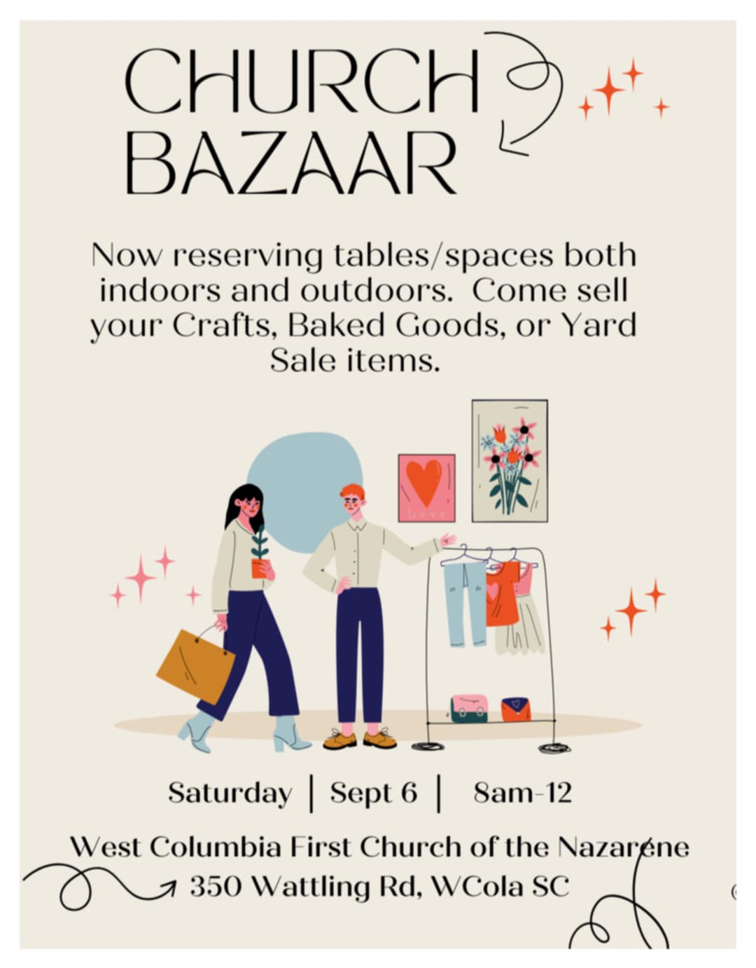 Church Bazaar Fundraiser for Ladies Retreat Scholarships